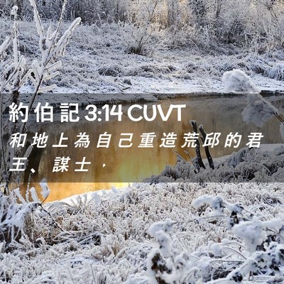 Picture 02 - 約 伯 記 3:14 CUVT - 和 地 上 為 自 己 重 造 荒 邱 的 君 - Bible Verse Picture
