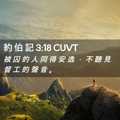 Picture 02 - 約 伯 記 3:18 CUVT - 被 囚 的 人 同 得 安 逸 ， 不 聽 見 - Bible Verse Picture