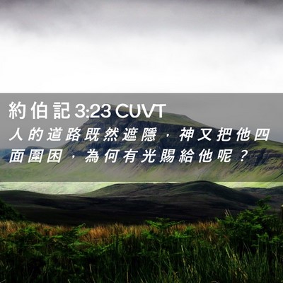 Picture 02 - 約 伯 記 3:23 CUVT - 人 的 道 路 既 然 遮 隱 ， 神 又 把 - Bible Verse Picture