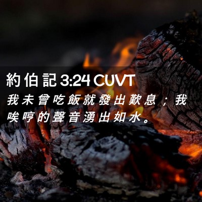 Picture 02 - 約 伯 記 3:24 CUVT - 我 未 曾 吃 飯 就 發 出 歎 息 ； 我 - Bible Verse Picture