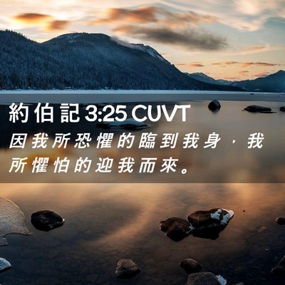 Picture 02 - 約 伯 記 3:25 CUVT - 因 我 所 恐 懼 的 臨 到 我 身 ， 我 - Bible Verse Picture
