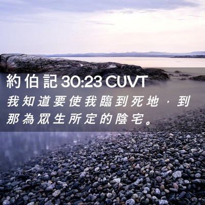 Picture 02 - 約 伯 記 30:23 CUVT - 我 知 道 要 使 我 臨 到 死 地 ， 到 - Bible Verse Picture