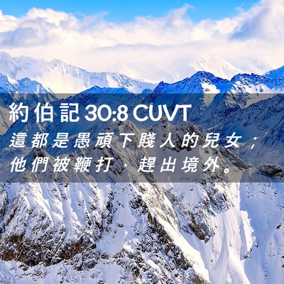 Picture 02 - 約 伯 記 30:8 CUVT - 這 都 是 愚 頑 下 賤 人 的 兒 女 ； - Bible Verse Picture