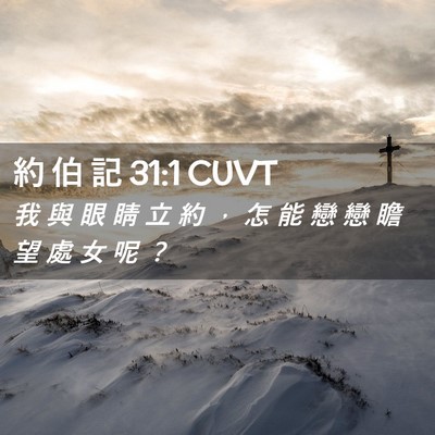 Picture 02 - 約 伯 記 31:1 CUVT - 我 與 眼 睛 立 約 ， 怎 能 戀 戀 瞻 - Bible Verse Picture