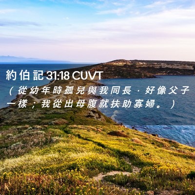 Picture 02 - 約 伯 記 31:18 CUVT - （ 從 幼 年 時 孤 兒 與 我 同 長 ， - Bible Verse Picture