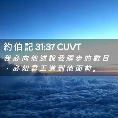 Picture 02 - 約 伯 記 31:37 CUVT - 我 必 向 他 述 說 我 腳 步 的 數 目 - Bible Verse Picture