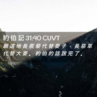 Picture 02 - 約 伯 記 31:40 CUVT - 願 這 地 長 蒺 藜 代 替 麥 子 ， 長 - Bible Verse Picture