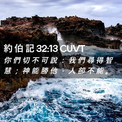 Picture 02 - 約 伯 記 32:13 CUVT - 你 們 切 不 可 說 ： 我 們 尋 得 智 - Bible Verse Picture