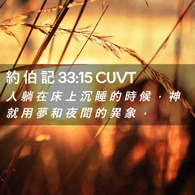 Picture 02 - 約 伯 記 33:15 CUVT - 人 躺 在 床 上 沉 睡 的 時 候 ， 神 - Bible Verse Picture