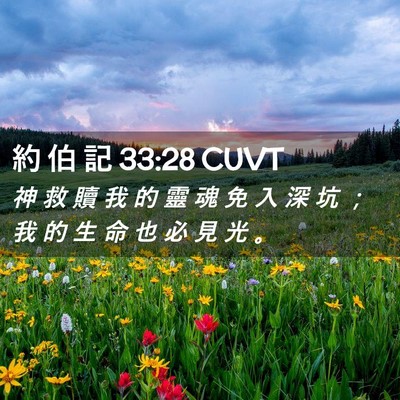 Picture 02 - 約 伯 記 33:28 CUVT - 神 救 贖 我 的 靈 魂 免 入 深 坑 ； - Bible Verse Picture