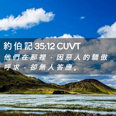 Picture 02 - 約 伯 記 35:12 CUVT - 他 們 在 那 裡 ， 因 惡 人 的 驕 傲 - Bible Verse Picture
