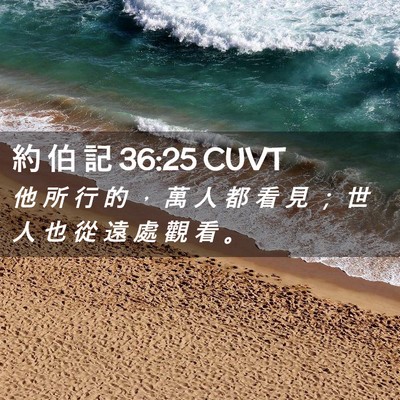 Picture 02 - 約 伯 記 36:25 CUVT - 他 所 行 的 ， 萬 人 都 看 見 ； 世 - Bible Verse Picture