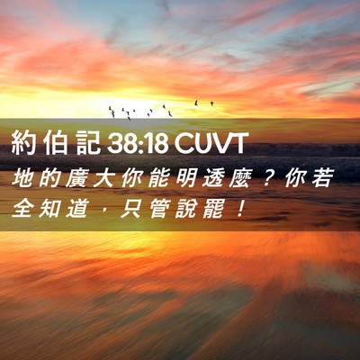 Picture 02 - 約 伯 記 38:18 CUVT - 地 的 廣 大 你 能 明 透 麼 ？ 你 若 - Bible Verse Picture