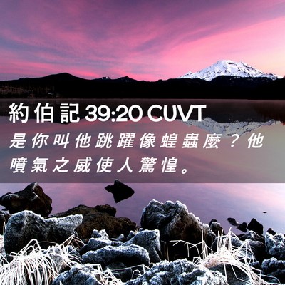 Picture 02 - 約 伯 記 39:20 CUVT - 是 你 叫 他 跳 躍 像 蝗 蟲 麼 ？ 他 - Bible Verse Picture