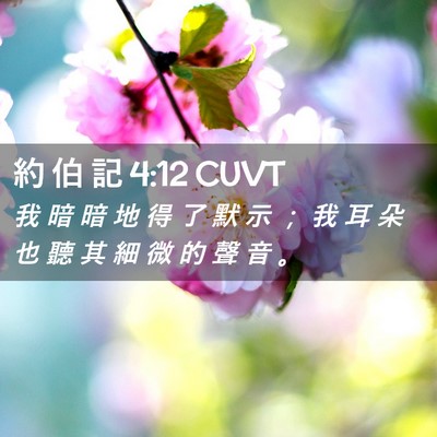 Picture 02 - 約 伯 記 4:12 CUVT - 我 暗 暗 地 得 了 默 示 ； 我 耳 朵 - Bible Verse Picture