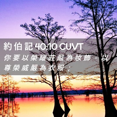 Picture 02 - 約 伯 記 40:10 CUVT - 你 要 以 榮 耀 莊 嚴 為 妝 飾 ， 以 - Bible Verse Picture