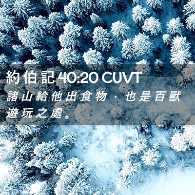 Picture 02 - 約 伯 記 40:20 CUVT - 諸 山 給 他 出 食 物 ， 也 是 百 獸 - Bible Verse Picture