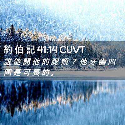 Picture 02 - 約 伯 記 41:14 CUVT - 誰 能 開 他 的 腮 頰 ？ 他 牙 齒 四 - Bible Verse Picture