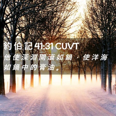 Picture 02 - 約 伯 記 41:31 CUVT - 他 使 深 淵 開 滾 如 鍋 ， 使 洋 海 - Bible Verse Picture