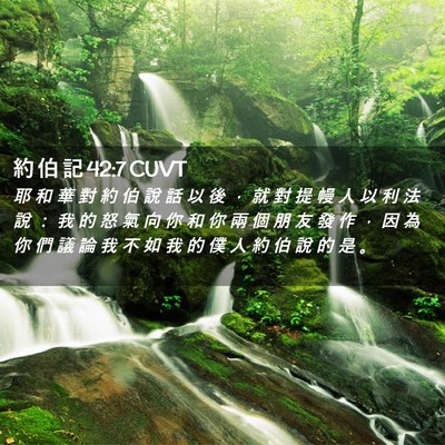 Picture 02 - 約 伯 記 42:7 CUVT - 耶 和 華 對 約 伯 說 話 以 後 ， 就 - Bible Verse Picture