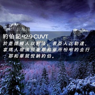 Picture 02 - 約 伯 記 42:9 CUVT - 於 是 提 幔 人 以 利 法 、 書 亞 人 - Bible Verse Picture