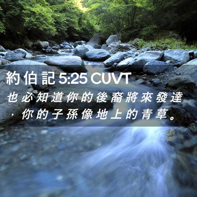 Picture 02 - 約 伯 記 5:25 CUVT - 也 必 知 道 你 的 後 裔 將 來 發 達 - Bible Verse Picture