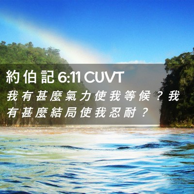 Picture 02 - 約 伯 記 6:11 CUVT - 我 有 甚 麼 氣 力 使 我 等 候 ？ 我 - Bible Verse Picture