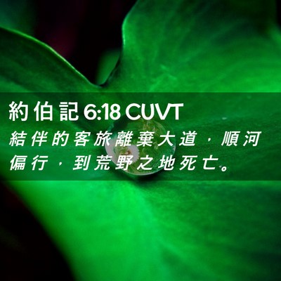 Picture 02 - 約 伯 記 6:18 CUVT - 結 伴 的 客 旅 離 棄 大 道 ， 順 河 - Bible Verse Picture