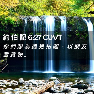 Picture 02 - 約 伯 記 6:27 CUVT - 你 們 想 為 孤 兒 拈 鬮 ， 以 朋 友 - Bible Verse Picture