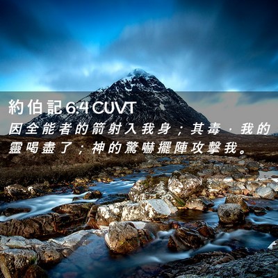 Picture 02 - 約 伯 記 6:4 CUVT - 因 全 能 者 的 箭 射 入 我 身 ； 其 - Bible Verse Picture