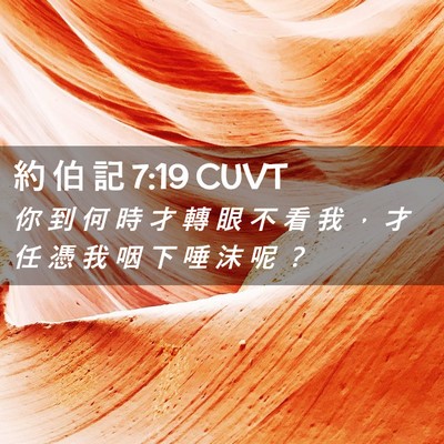 Picture 02 - 約 伯 記 7:19 CUVT - 你 到 何 時 才 轉 眼 不 看 我 ， 才 - Bible Verse Picture