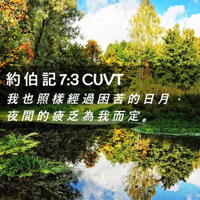 Picture 02 - 約 伯 記 7:3 CUVT - 我 也 照 樣 經 過 困 苦 的 日 月 ， - Bible Verse Picture