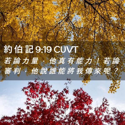 Picture 02 - 約 伯 記 9:19 CUVT - 若 論 力 量 ， 他 真 有 能 力 ！ 若 - Bible Verse Picture