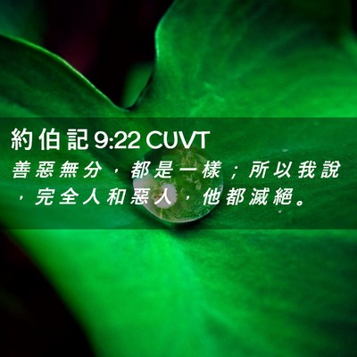 Picture 02 - 約 伯 記 9:22 CUVT - 善 惡 無 分 ， 都 是 一 樣 ； 所 以 - Bible Verse Picture