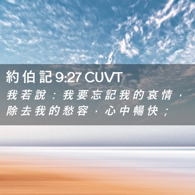 Picture 02 - 約 伯 記 9:27 CUVT - 我 若 說 ： 我 要 忘 記 我 的 哀 情 - Bible Verse Picture