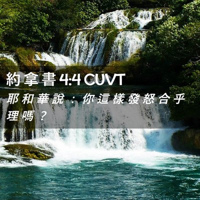 Picture 02 - 約 拿 書 4:4 CUVT - 耶 和 華 說 ： 你 這 樣 發 怒 合 乎 - Bible Verse Picture