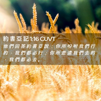 Picture 02 - 約 書 亞 記 1:16 CUVT - 他 們 回 答 約 書 亞 說 ： 你 所 吩 - Bible Verse Picture