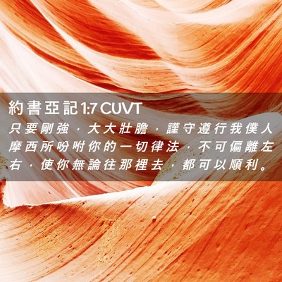 Picture 02 - 約 書 亞 記 1:7 CUVT - 只 要 剛 強 ， 大 大 壯 膽 ， 謹 守 - Bible Verse Picture