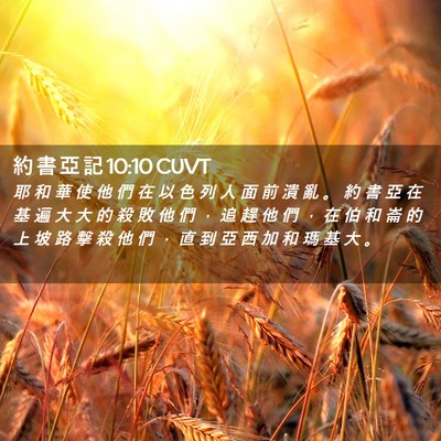 Picture 02 - 約 書 亞 記 10:10 CUVT - 耶 和 華 使 他 們 在 以 色 列 人 面 - Bible Verse Picture