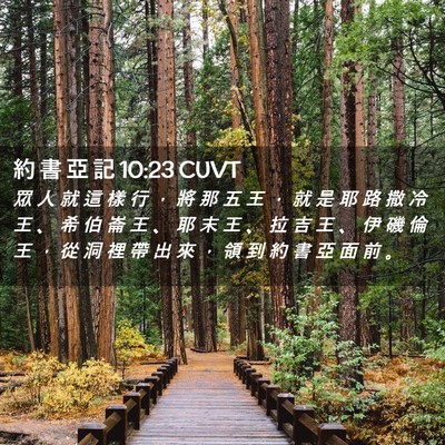 Picture 02 - 約 書 亞 記 10:23 CUVT - 眾 人 就 這 樣 行 ， 將 那 五 王 ， - Bible Verse Picture