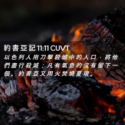 Picture 02 - 約 書 亞 記 11:11 CUVT - 以 色 列 人 用 刀 擊 殺 城 中 的 人 - Bible Verse Picture