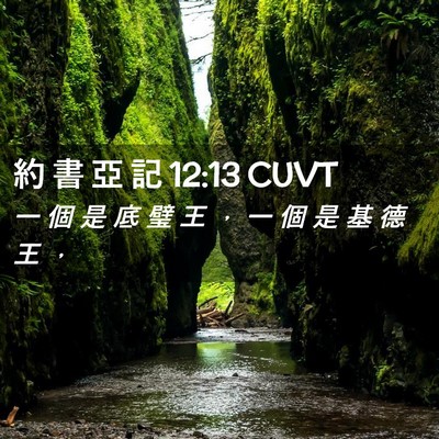 Picture 02 - 約 書 亞 記 12:13 CUVT - 一 個 是 底 璧 王 ， 一 個 是 基 德 - Bible Verse Picture
