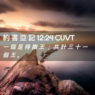 Picture 02 - 約 書 亞 記 12:24 CUVT - 一 個 是 得 撒 王 ； 共 計 三 十 一 - Bible Verse Picture
