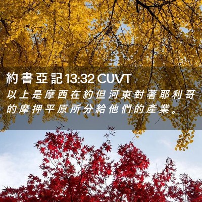 Picture 02 - 約 書 亞 記 13:32 CUVT - 以 上 是 摩 西 在 約 但 河 東 對 著 - Bible Verse Picture