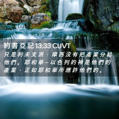 Picture 02 - 約 書 亞 記 13:33 CUVT - 只 是 利 未 支 派 ， 摩 西 沒 有 把 - Bible Verse Picture