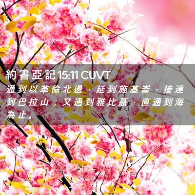 Picture 02 - 約 書 亞 記 15:11 CUVT - 通 到 以 革 倫 北 邊 ， 延 到 施 基 - Bible Verse Picture