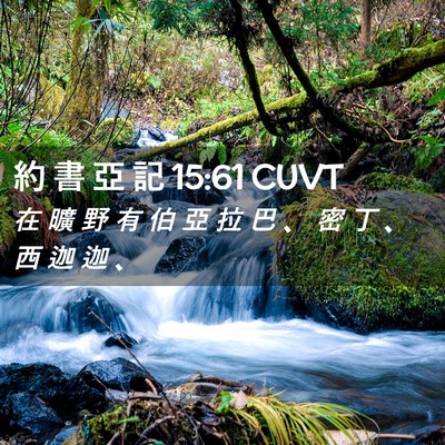 Picture 02 - 約 書 亞 記 15:61 CUVT - 在 曠 野 有 伯 亞 拉 巴 、 密 丁 、 - Bible Verse Picture