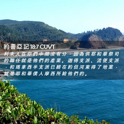 Picture 02 - 約 書 亞 記 18:7 CUVT - 利 未 人 在 你 們 中 間 沒 有 分 ， - Bible Verse Picture