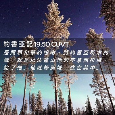 Picture 02 - 約 書 亞 記 19:50 CUVT - 是 照 耶 和 華 的 吩 咐 ， 將 約 書 - Bible Verse Picture