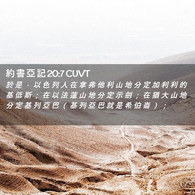 Picture 02 - 約 書 亞 記 20:7 CUVT - 於 是 ， 以 色 列 人 在 拿 弗 他 利 - Bible Verse Picture